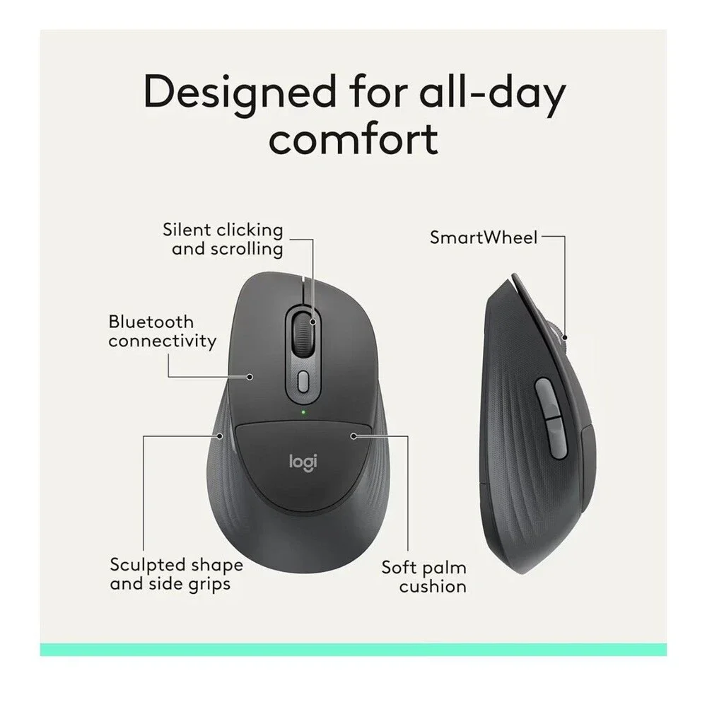 Logitech Signature M550 L Full Size Wireless Mouse Bluetooth - Graphite
